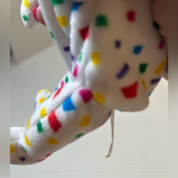Retired, Vintage and Rare Ty Y2K Confetti Bear Beanie Baby with Errors. - Picture 8 of 8